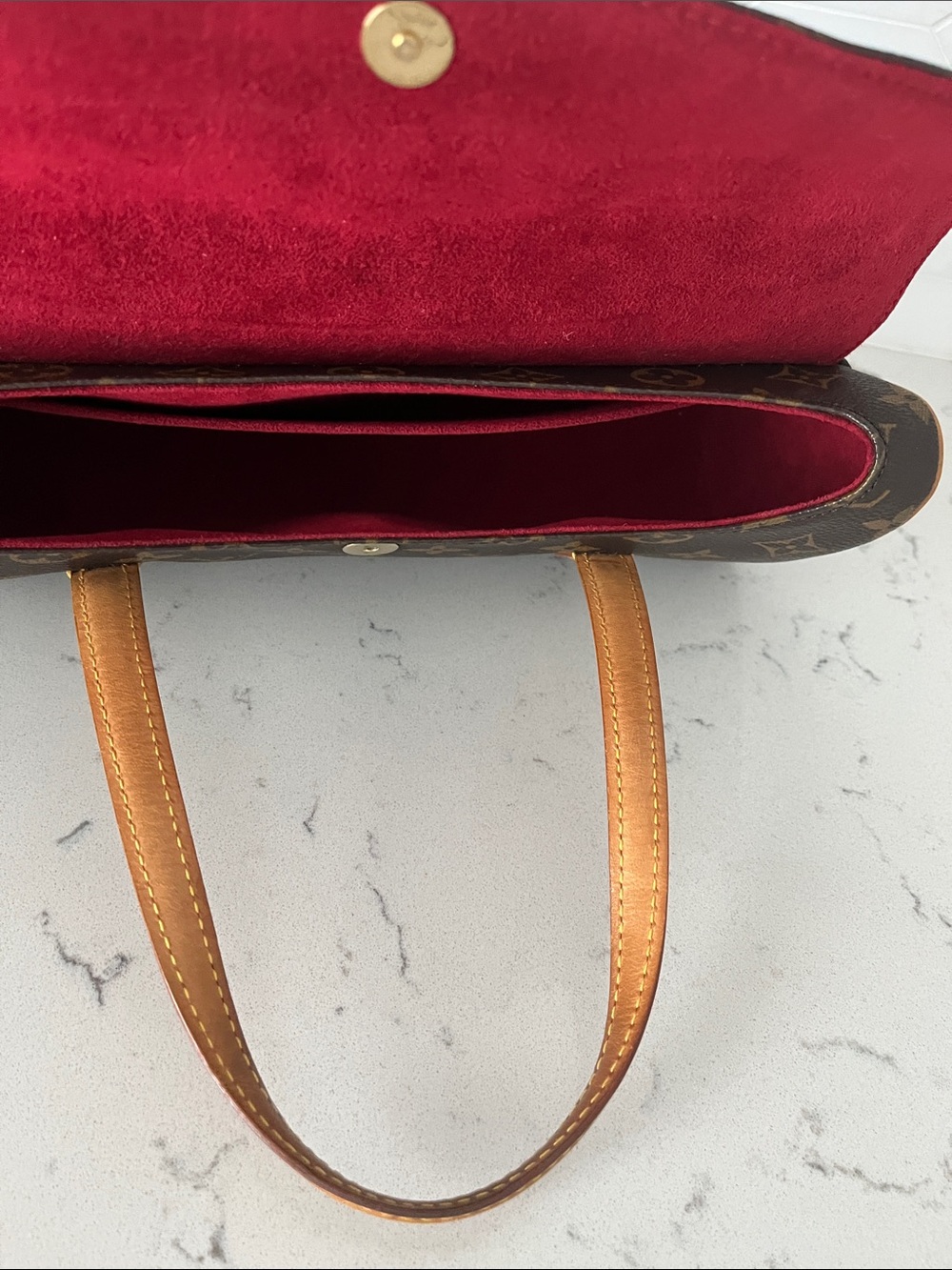 Louis Vuitton Brown Monogram Sonatine Cylinder Bag with Tan Handles - Picture 8 of 10